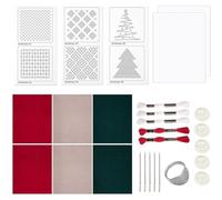 Jnchdghwa Feliz Navidad. Kit de Bordado con Hilos Solubles en Agua para Principiantes, Tela Dedal, Acolchado A Mano.