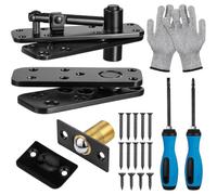 Jnchdghwa Hardware de Bisagra Oculta Pivot de 570LBS, Bisagras de Puerta de Alta Resistencia, Rotación de 360° para Estanterías, Puertas Secretas.