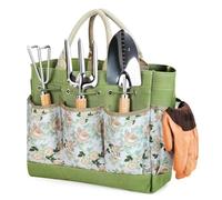 Jnchdghwa Herramientas de Jardinería: 9 Herramientas Manuales Resistentes para Jardín con Bolsa Organizadora, Juego de Herramientas de Jardín Inoxidable.