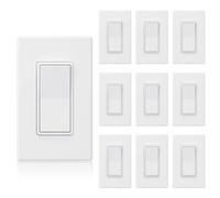 Jnchdghwa Interruptor de Luz Unipolar Mate de 15 A, 120-277 V, Interruptor Basculante de de Repuesto, Interruptor de Pared de Encendido/Apagado, Paquete de 10