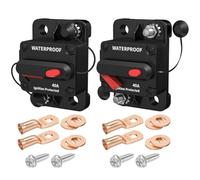 Jnchdghwa Juego de 2 Disyuntores de 40 A, 12 V - 48 V, 12 V CC, 40 A, Impermeables, con Reinicio Manual, en Línea para Audio de RV.