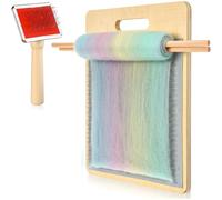 Jnchdghwa Juego de 4 Piezas de Cepillos para Cardar Lana, Cardadores Manuales de Lana, Cepillo de Cardado de Madera, Cardador de Fieltro para Proyectos de Bricolaje