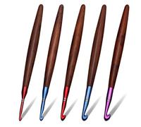 Jnchdghwa Juego de Ganchillos de 5 Piezas Ganchillos Ergonómicos Ganchillo de Aluminio de Colores para Tejer Muñecas, Guantes, Suéteres, Mantas