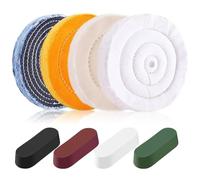 Jnchdghwa Kit de 8 Ruedas de Pulido de 6 Pulgadas para Amoladora de Banco, Orificio de Mandril de 1/2", con 4 Compuestos de Pulido y Barras de Pulido.