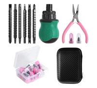 Jnchdghwa Kit de de Emergencia para Neumáticos de Coche 29PCS, Kit de Reparación de Clavos de Goma, Kit de Tapones para Neumáticos, Herramientas Rápidas de Auto Servicio para Punciones.