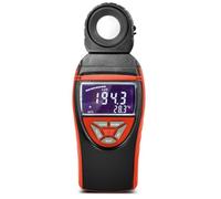 Jnchdghwa Luxómetro, Luxómetro Digital, Detector Giratorio de 270°, Pantalla Grande A Color Retroiluminada, Medidor de Iluminancia y Temperatura.