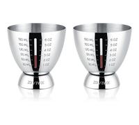 Jnchdghwa Medidor de Cócteles para Coctelería con Marcas Graduadas de 1 Oz A 6 Oz, Vaso Medidor de Chupitos de Acero Inoxidable, Paquete de 2