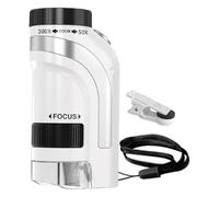 Jnchdghwa Microscopio de Bolsillo para Niños con Aumento de 50x A 300x y Luz LED, Microscopio Digital Portátil de Mano para Niños A