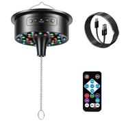 Jnchdghwa Motor de Bola de Discoteca LED RGB con Control Remoto y Luces - 30 Luces Brillantes para DJ, Fiestas, Hogar, Banda, Navidad, Bodas, Camping