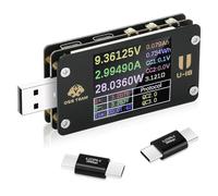 Jnchdghwa Multímetro USB, Medidor de Potencia USB C, Comprobador de USB-C, Comprobador de Voltaje y Corriente Multifunción de 4-25 V CC, 6,5 A, 1,77 Pulgadas, Medidor de Potencia, Comprobador de