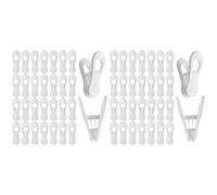 Jnchdghwa Paquete de 100 Pinzas de Plástico Blancas para Perchas de Ropa de, de 7 Cm, Multiusos, para Pantalones y