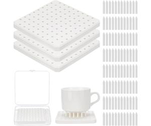 Jnchdghwa Paquete de 3 Tapetes Refractarios para Horno con 180 Clavos Soporte para Zancos Horno, Ideales para Estudios de Cerámica, Hornos Caseros y Herramientas de Cocción de Cerámica DIY.