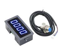 Jnchdghwa Tacómetro Industrial, Contador de RPM para Motor de CC de 8-24 V, 10-9999 RPM, LED de 4 Dígitos de 0,56", Sensor Hall NPN de 5 V e Imán