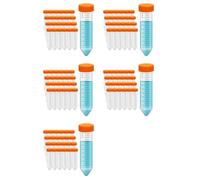 Jnchdghwa Tubos de Centrífuga Cónicos de 50 Ml, 125 Tubos de Ensayo de Polipropileno, Tapones de Rosca una Prueba de Fugas, Recipiente de Plástico con Graduado