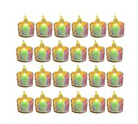 Jnchdghwa Velas LED Sin Llama, 24 Unidades, Velas LED de Cristal A Pilas, Velas Falsas, Velas de Té para Bodas, Citas, Cenas