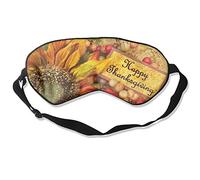 Jnday Happy Thanksgiving Sunflowers 99% Eyeshade Blinders Sleeping Eye Patch Eye Mask Blindfold for Travel Insomnia Meditation