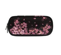 Jndtueit Sakura - Bolsas para bolígrafos con cremallera, diseño de flor de cerezo, organizador delgado, bolsa para lápices de flores para niñas, niños y estudiantes
