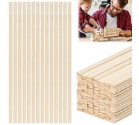 JNEYVIC 100 Pcs Varillas de Madera Manualidades Palos Planos de Madera de Bambú Resistentes 30x0.9x0.3cm Palos Largos para decorar para hacer Algodon de Azucar Helados Proyectos Creativos Manualidades