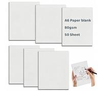 JNEYVIC 6 Pcs Bloc de Notas A6 50 Hojas Blancas sin Rayas Libretas de Bolsillo Pequeñas Cuaderno Papel Liso 80g de Notas Mini Bloc Notas Mini para Apuntes Rapidos Estudio Trabajo Hogar Escuela Oficina