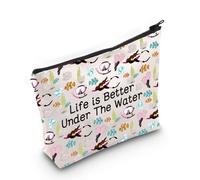 JNIAP Bolsa de cosméticos para deportes acuáticos, regalo de buceo Life is Better Under The Water, La vida es mejor debajo de la bolsa