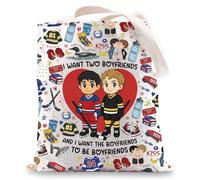 JNIAP Bolsa de mano para amantes del hockey "I Want Two Boyfriends And I Want The Boyfriends To Be Boyfriends", regalos 81 24 Merch, Quieres dos Tb