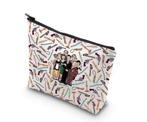 JNIAP Bolsa de maquillaje de la película Clue Movie Gifts Clue Weapon Gift White & Peacock & Scarlet & Green & Mustard Zipper Bag, vestido verde mb, Ajuste