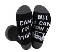 JNIAP Calcetines para conductor de camión de remolque, regalos para conductor de camión de remolque, regalos con texto en inglés "I Can't Fix Stupid But I Can Tow It Tow It", Remolque, Large