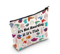 JNIAP Colorida bolsa de cosméticos de peces Betta con texto en inglés "It's Not Hoarding If It's Fish", If It's Fish Bag