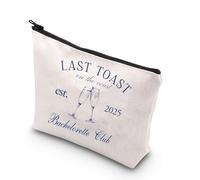 JNIAP Last Toast On The Coast - Bolsa de maquillaje para despedida de soltera, regalo de fin de semana, playa, fiesta nupcial, bolsa con cremallera, Toast 2025 mb, Ajuste