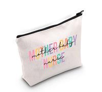 JNIAP Mother Baby Nurse Makeup Bag Thank You Gift for Mother Baby Midwifery Nurse Makeup Kit Postpartum Gifts Postpartum Nurse Survival Bag Newborn Nursery Nurse Gift, Crema, Madre Bebé Enfermera