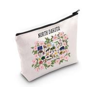JNIAP North Dakota Beach Gift North Dakota Souvenir bolsa de cosméticos State Love Gift, Bolsa Dakota del Norte