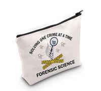 JNIAP Regalos de ciencia forense resolviendo un crimen a la vez, bolsa de cosméticos de ciencia forense, regalo para investigadores de escena del crimen, Solving One Crime Bag