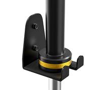 JNIHEEP Soporte de pared para barra olímpica, estante de pared para barra de gimnasio o garaje, estante vertical para barra con recubrimiento en polvo negro, accesorio de gimnasio comercial o en casa,