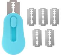 Jnjnyng Herramienta de clasificación de Masa de Pan magnética con 5 Cuchillas reemplazables, máquina cortadora de Masa de Acero Inoxidable para Suministros de Cuchillo para Hornear Pan (Azul)