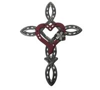 JNJOOD A de Natural con Corazón, Decoración en Forma de Corazón A de con Artesanal de Metal, de de Metal Espiritual Duradero Rojo