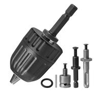JNJOOD Adaptador mandril llave para taladro con casquillo hexagonal de 1/4", llave de bloqueo para casquillo cuadrado de 1/2" para adaptador de vaso, portabrocas para taladro de impulsos.