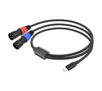 JNJOOD Audio AUX de Tipo C A Doble XLR Audio de USB C A Doble XLR Estéreo de Tipo C A XLR con Salida de 200 cm