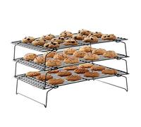 JNJOOD Bandeja de horno antiadherente de acero con rejilla, rejilla de refrigeración para horno, rejilla de refrigeración para tartas plegable en piezas