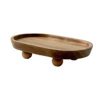 JNJOOD Bandeja de Madera para Pasteles, Postres, Restaurantes, Hogar, Bandeja de Madera, Adornos de Aromaterapia, Bandeja, Florero, Decoración, Ovalada