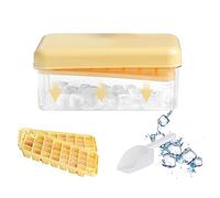 JNJOOD Bandeja para Hielo con Tapa Bandejas para Hielo para Congelador Molde para Fabricar Hielo con Recipiente 60 Bandejas para Hielo FáCil LiberacióN Amarillo Hielo