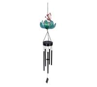 JNJOOD Campanas de Viento Solares de Hadas para Exterior, Regalo de Jardinería Colgante para Todas Las Mamás, Mujeres, Abuela, Hija, Esposa, Regalo de Cumpleaños Azul
