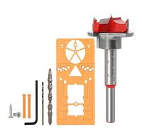 JNJOOD Conjunto de CombinacióN de Brocas para Bisagras Localizador Aberturas para CarpinteríA con Bisagras Broca para Bisagras con Cerradura de Puerta Ajustable para CarpinteríA de 35 Mm
