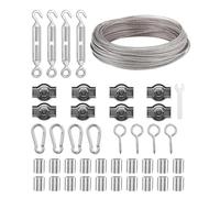 JNJOOD Cuerda de Alambre de 30 M y 2 Mm, Alambre de Jardín de Acero Inoxidable, con de Alambre con, para Plantas Trepadoras, Cercas, Luces de Cadena