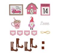 JNJOOD Decoración para carteles de madera de mesa, bandeja de servir para la granja, vacaciones de invierno, 1 juego de decoración para carteles de madera de mesa
