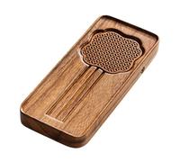 JNJOOD Elegante bandeja de té de nuez, diseño de de ciruelo, de madera maciza, doble uso, para té seco y húmedo, ideal para los amantes del té