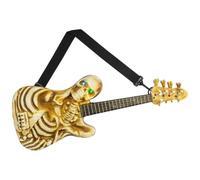 JNJOOD Guitarra Esqueleto Rockera Iluminada con Sonido, Decoración de Halloween, Colgante de Guitarra Eléctrica con Calavera de Halloween