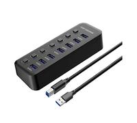 JNJOOD Hub USB 3.0 de 7 puertos, divisor de concentrador de datos USB, expansor de puerto USB de alta velocidad de 5 Gbps para varios dispositivos USB, piezas de repuesto