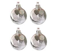 JNJOOD Juego de 4 adornos conmemorativos transparentes para Navidad, un pedazo de corazón está en, colgante para colgar en el árbol, regalo para papá