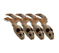 JNJOOD Juguetes para Mascotas, Juguete de Peluche Interactivo para Rascar y Morder, Juguete de Peluche para Gatos con Simulación de Ratón y Gatito, Juguete de Peluche para Jugar Solo