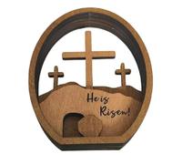 JNJOOD Kit de Bandeja con Escena de Resurrección Escalonada de la Tumba de la Resurrección, Decoración Cristiana de Pascua, Letrero de la Natividad de Jesús Hecho A Mano.